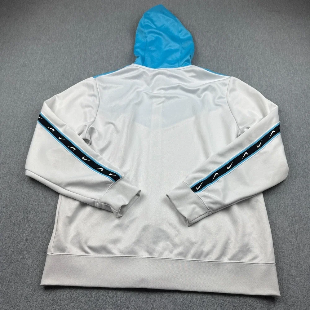 Nike Jacket Mens XL White Hoodie Sportswear Repeat Poly Knit Full-Zip Gym Active